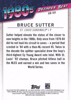 2020 Topps - Decades' Best (Series Two) #DB-69 Bruce Sutter Back
