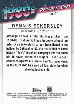 2020 Topps - Decades' Best (Series Two) #DB-70 Dennis Eckersley Back