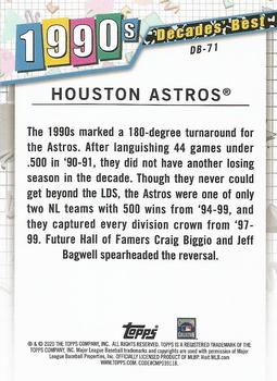 2020 Topps - Decades' Best (Series Two) #DB-71 Houston Astros Back