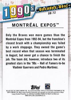 2020 Topps - Decades' Best (Series Two) #DB-72 Montreal Expos Back