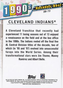2020 Topps - Decades' Best (Series Two) #DB-73 Cleveland Indians Back