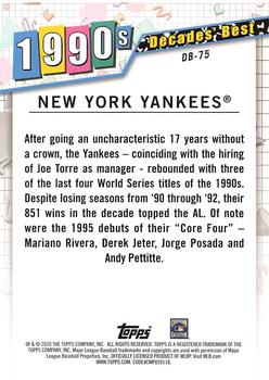 2020 Topps - Decades' Best (Series Two) #DB-75 New York Yankees Back