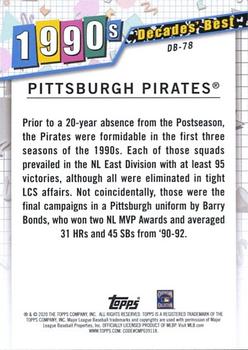 2020 Topps - Decades' Best (Series Two) #DB-78 Pittsburgh Pirates Back