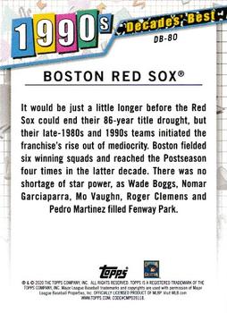 2020 Topps - Decades' Best (Series Two) #DB-80 Boston Red Sox Back