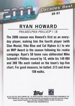 2020 Topps - Decades' Best (Series Two) #DB-83 Ryan Howard Back