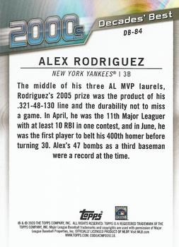 2020 Topps - Decades' Best (Series Two) #DB-84 Alex Rodriguez Back