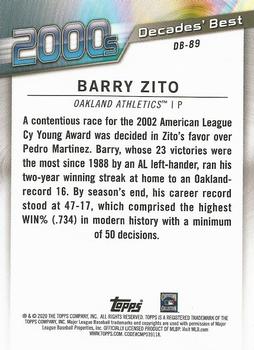2020 Topps - Decades' Best (Series Two) #DB-89 Barry Zito Back