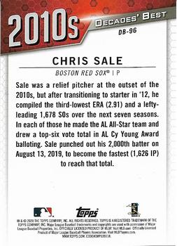 2020 Topps - Decades' Best (Series Two) #DB-96 Chris Sale Back