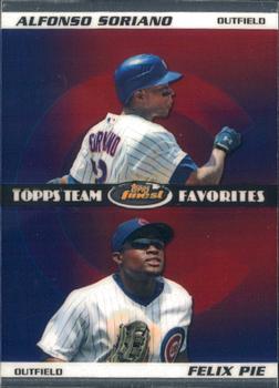 2008 Finest - Topps Team Favorites Dual #DTF-SP Alfonso Soriano / Felix Pie Front