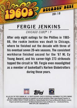 2020 Topps - Decades' Best Blue (Series Two) #DB-18 Fergie Jenkins Back