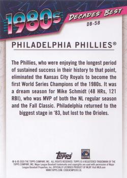 2020 Topps - Decades' Best Blue (Series Two) #DB-58 Philadelphia Phillies Back
