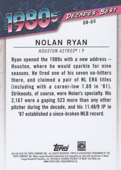 2020 Topps - Decades' Best Blue (Series Two) #DB-65 Nolan Ryan Back