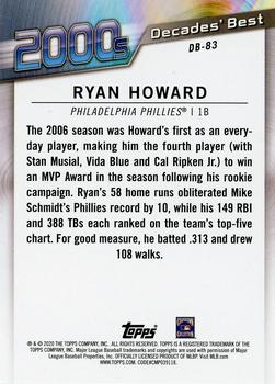 2020 Topps - Decades' Best Blue (Series Two) #DB-83 Ryan Howard Back