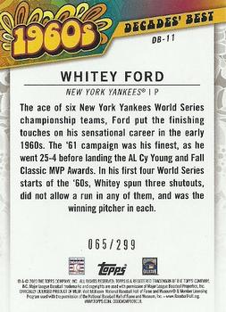 2020 Topps - Decades' Best Black (Series Two) #DB-11 Whitey Ford Back