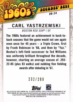 2020 Topps - Decades' Best Black (Series Two) #DB-24 Carl Yastrzemski Back