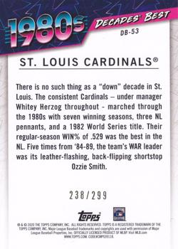 2020 Topps - Decades' Best Black (Series Two) #DB-53 St. Louis Cardinals Back