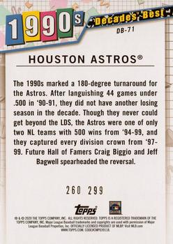 2020 Topps - Decades' Best Black (Series Two) #DB-71 Houston Astros Back