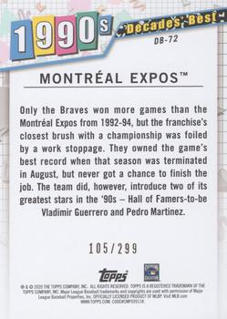 2020 Topps - Decades' Best Black (Series Two) #DB-72 Montreal Expos Back