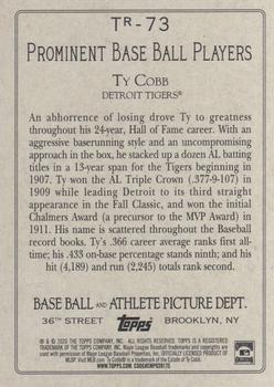 2020 Topps - Turkey Red 2020 (Series 2) #TR-73 Ty Cobb Back