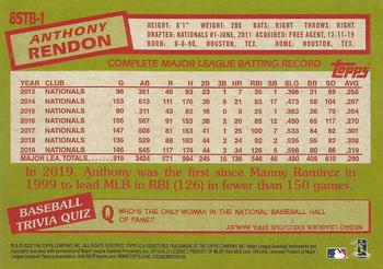 2020 Topps - 1985 Topps Baseball 35th Anniversary (Series Two) #85TB-1 Anthony Rendon Back