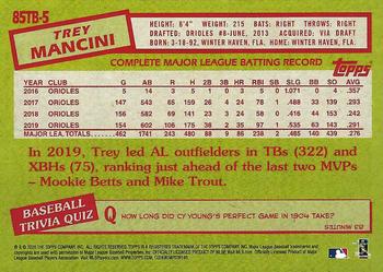 2020 Topps - 1985 Topps Baseball 35th Anniversary (Series Two) #85TB-5 Trey Mancini Back