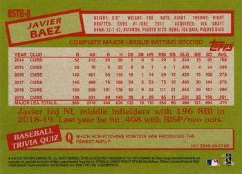 2020 Topps - 1985 Topps Baseball 35th Anniversary (Series Two) #85TB-8 Javier Baez Back