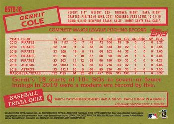 2020 Topps - 1985 Topps Baseball 35th Anniversary (Series Two) #85TB-18 Gerrit Cole Back
