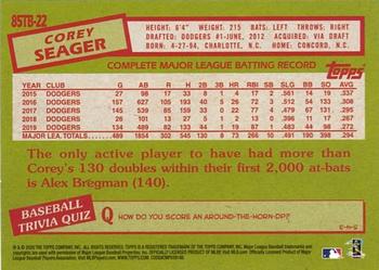 2020 Topps - 1985 Topps Baseball 35th Anniversary (Series Two) #85TB-22 Corey Seager Back