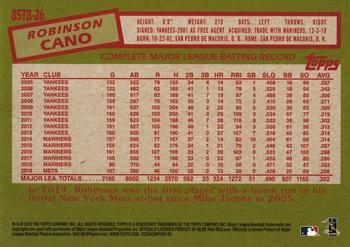 2020 Topps - 1985 Topps Baseball 35th Anniversary (Series Two) #85TB-26 Robinson Cano Back