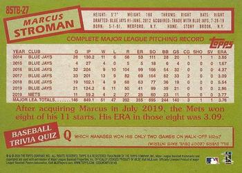 2020 Topps - 1985 Topps Baseball 35th Anniversary (Series Two) #85TB-27 Marcus Stroman Back