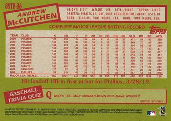 2020 Topps - 1985 Topps Baseball 35th Anniversary (Series Two) #85TB-36 Andrew McCutchen Back