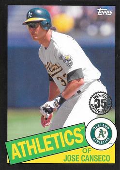 2020 Topps - 1985 Topps Baseball 35th Anniversary Black (Series Two) #85TB-44 Jose Canseco Front