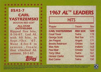 2020 Topps - 1985 Topps Baseball 35th Anniversary All-Stars #85AS-7 Carl Yastrzemski Back