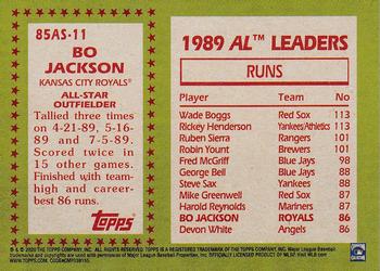 2020 Topps - 1985 Topps Baseball 35th Anniversary All-Stars #85AS-11 Bo Jackson Back