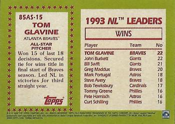 2020 Topps - 1985 Topps Baseball 35th Anniversary All-Stars #85AS-15 Tom Glavine Back