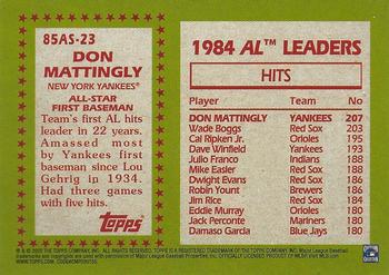 2020 Topps - 1985 Topps Baseball 35th Anniversary All-Stars #85AS-23 Don Mattingly Back