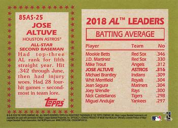 2020 Topps - 1985 Topps Baseball 35th Anniversary All-Stars #85AS-25 Jose Altuve Back