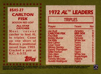 2020 Topps - 1985 Topps Baseball 35th Anniversary All-Stars #85AS-27 Carlton Fisk Back