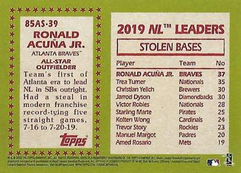 2020 Topps - 1985 Topps Baseball 35th Anniversary All-Stars #85AS-39 Ronald Acuña Jr. Back
