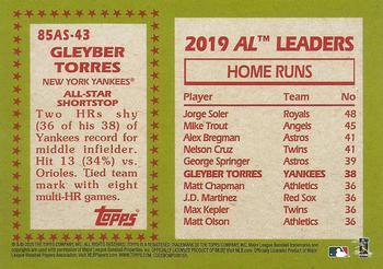 2020 Topps - 1985 Topps Baseball 35th Anniversary All-Stars #85AS-43 Gleyber Torres Back