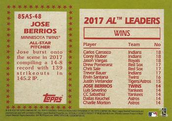 2020 Topps - 1985 Topps Baseball 35th Anniversary All-Stars #85AS-48 Jose Berrios Back