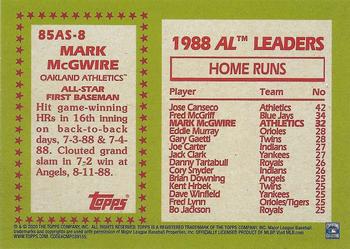 2020 Topps - 1985 Topps Baseball 35th Anniversary All-Stars Blue #85AS-8 Mark McGwire Back