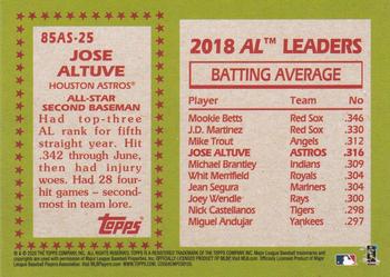 2020 Topps - 1985 Topps Baseball 35th Anniversary All-Stars Blue #85AS-25 Jose Altuve Back