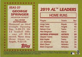 2020 Topps - 1985 Topps Baseball 35th Anniversary All-Stars Blue #85AS-37 George Springer Back