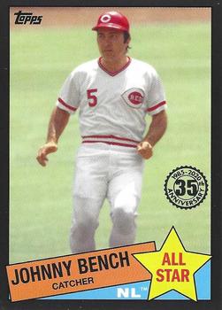 2020 Topps - 1985 Topps Baseball 35th Anniversary All-Stars Black #85AS-9 Johnny Bench Front