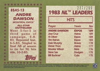 2020 Topps - 1985 Topps Baseball 35th Anniversary All-Stars Black #85AS-13 Andre Dawson Back