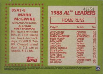 2020 Topps - 1985 Topps Baseball 35th Anniversary All-Stars Gold #85AS-8 Mark McGwire Back
