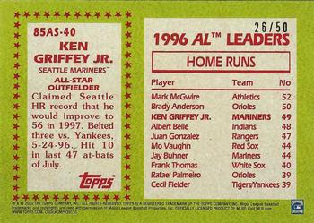 2020 Topps - 1985 Topps Baseball 35th Anniversary All-Stars Gold #85AS-40 Ken Griffey Jr. Back