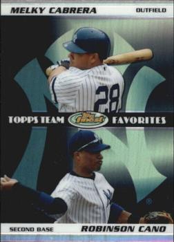 2008 Finest - Topps Team Favorites Dual Refractors #DTF-CC Melky Cabrera / Robinson Cano Front