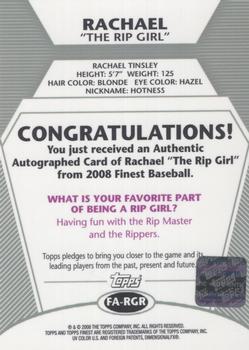 2008 Finest - Topps TV Autographs #FA-RGR Rachael Back